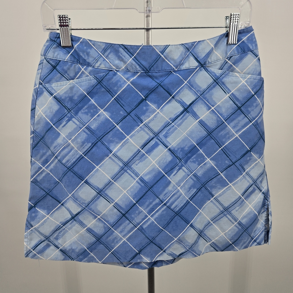 Ativa Golf Blue and White Plaid Skort Size 8 (6276)